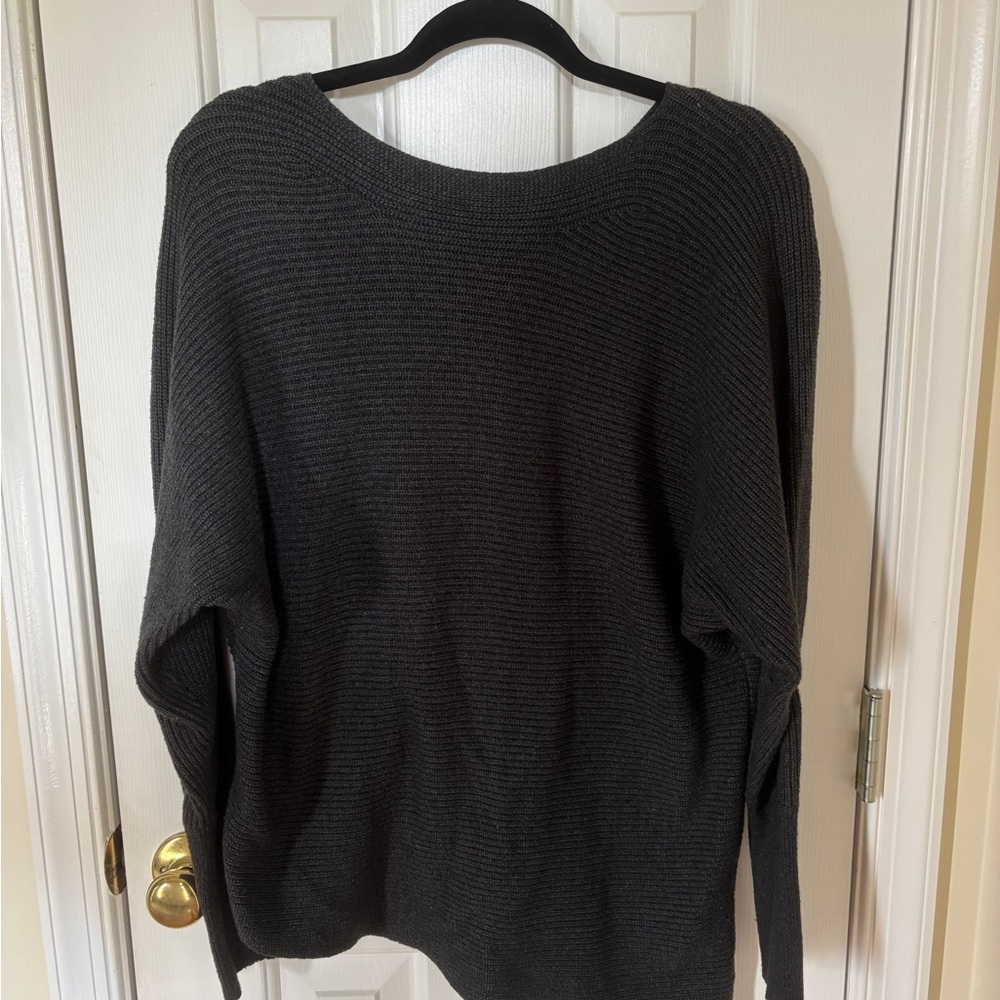 Express Black Crew Neck Sweater Relaxed Fit Knit